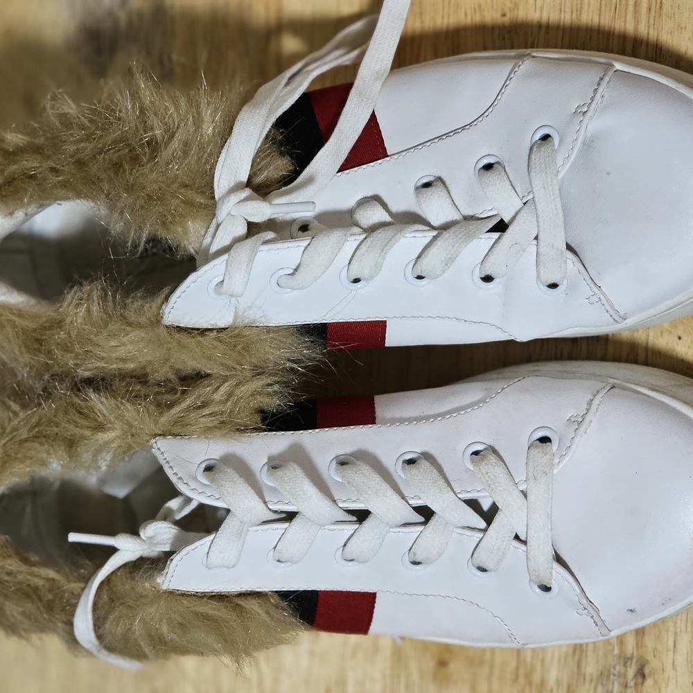 Steve Madden White and Red Athletic Shoes